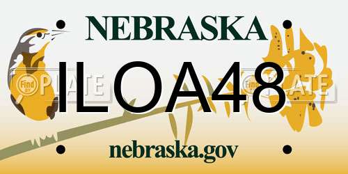ILOA48 Nebraska License Plate