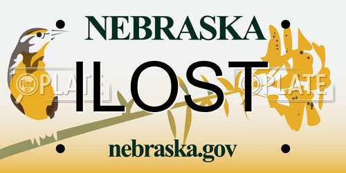 ILOST Nebraska License Plate