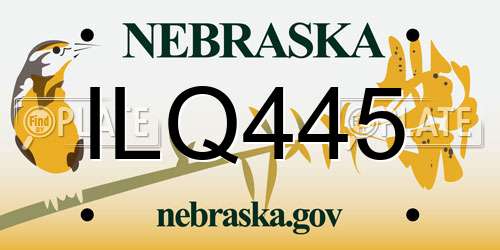 ILQ445 Nebraska License Plate