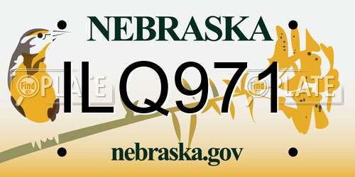 ILQ971 Nebraska License Plate