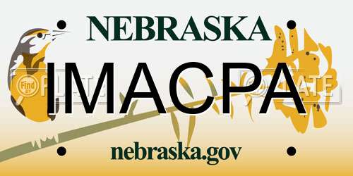 IMACPA Nebraska License Plate