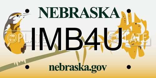 IMB4U Nebraska License Plate