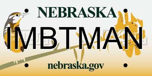 IMBTMAN Nebraska License Plate