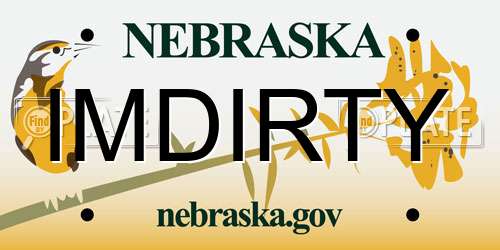 IMDIRTY Nebraska License Plate