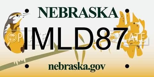 IMLD87 Nebraska License Plate