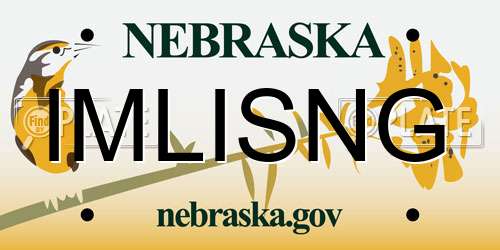 IMLISNG Nebraska License Plate