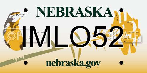 IMLO52 Nebraska License Plate
