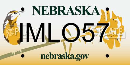 IMLO57 Nebraska License Plate