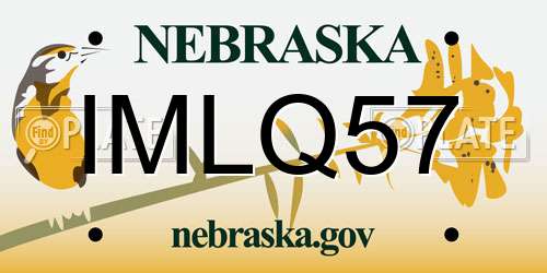 IMLQ57 Nebraska License Plate