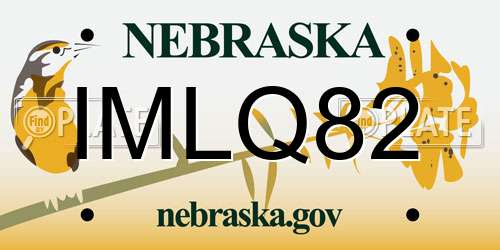 IMLQ82 Nebraska License Plate