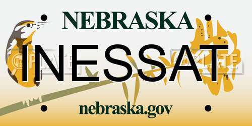 INESSAT Nebraska License Plate