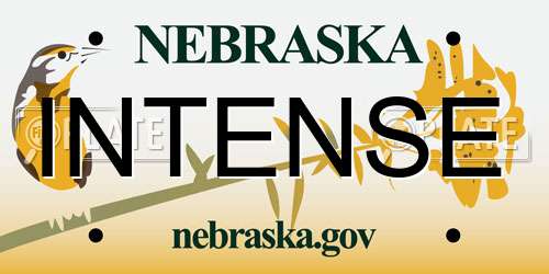 INTENSE Nebraska License Plate