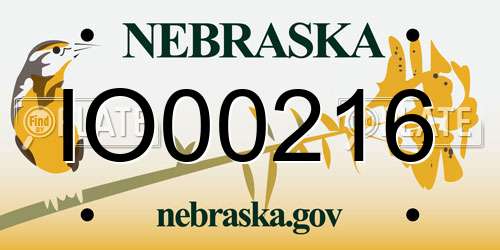 IO00216 Nebraska License Plate