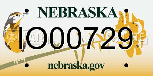 IO00729 Nebraska License Plate