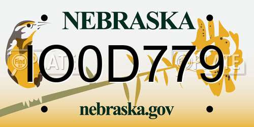 IO0D779 Nebraska License Plate