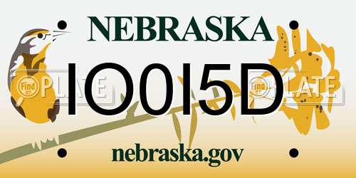 IO0I5D Nebraska License Plate