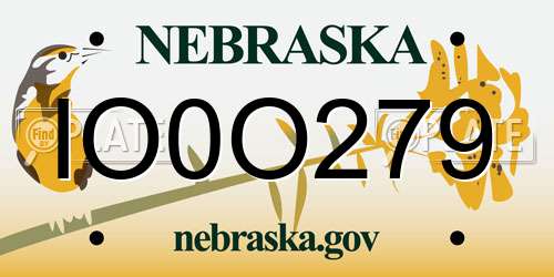 IO0O279 Nebraska License Plate