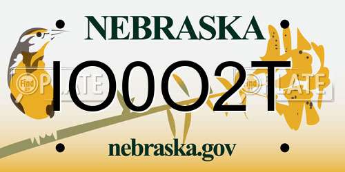 IO0O2T Nebraska License Plate
