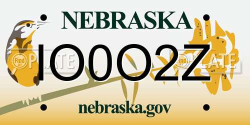 IO0O2Z Nebraska License Plate