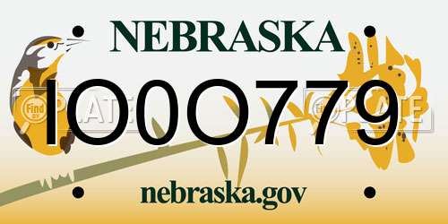 IO0O779 Nebraska License Plate