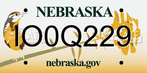 IO0Q229 Nebraska License Plate