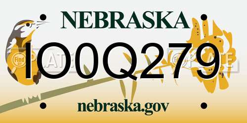 IO0Q279 Nebraska License Plate