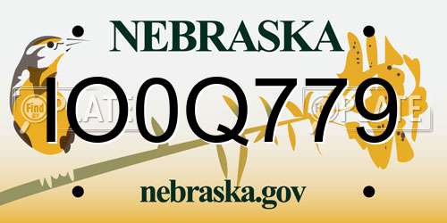 IO0Q779 Nebraska License Plate