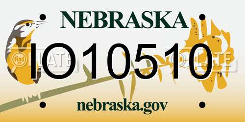 IO10510 Nebraska License Plate