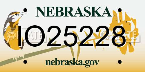 IO25228 Nebraska License Plate