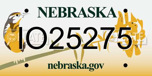 IO25275 Nebraska License Plate
