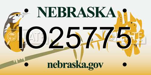 IO25775 Nebraska License Plate