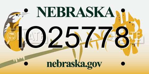 IO25778 Nebraska License Plate