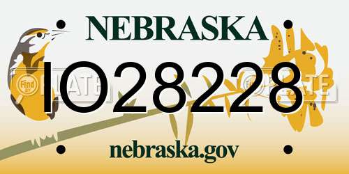IO28228 Nebraska License Plate