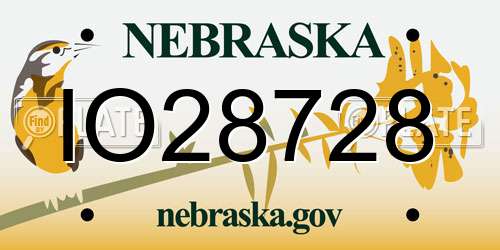 IO28728 Nebraska License Plate
