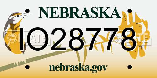 IO28778 Nebraska License Plate