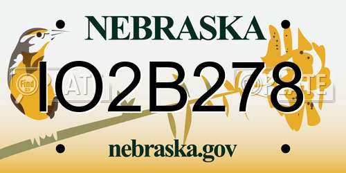 IO2B278 Nebraska License Plate