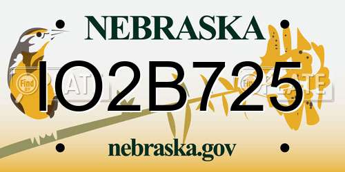 IO2B725 Nebraska License Plate