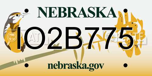IO2B775 Nebraska License Plate