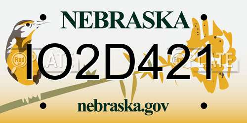 IO2D421 Nebraska License Plate