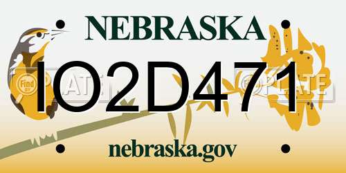 IO2D471 Nebraska License Plate