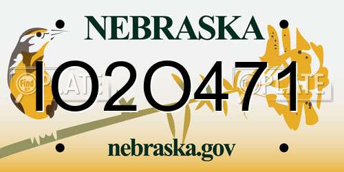 IO2O471 Nebraska License Plate