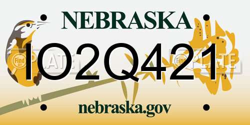 IO2Q421 Nebraska License Plate