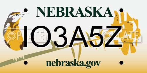 IO3A5Z Nebraska License Plate