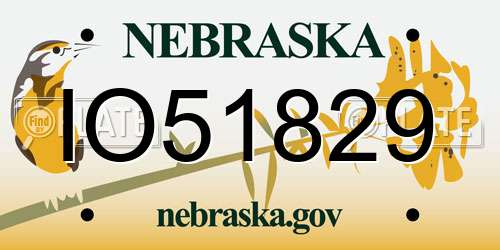 IO51829 Nebraska License Plate