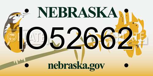 IO52662 Nebraska License Plate