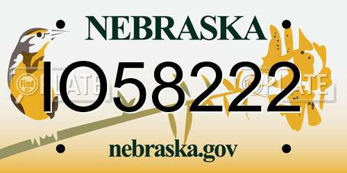 IO58222 Nebraska License Plate