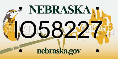 IO58227 Nebraska License Plate