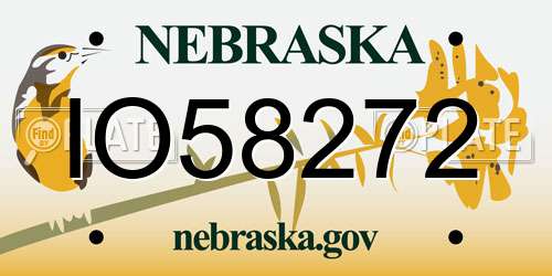 IO58272 Nebraska License Plate