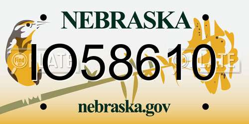 IO58610 Nebraska License Plate