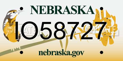 IO58727 Nebraska License Plate